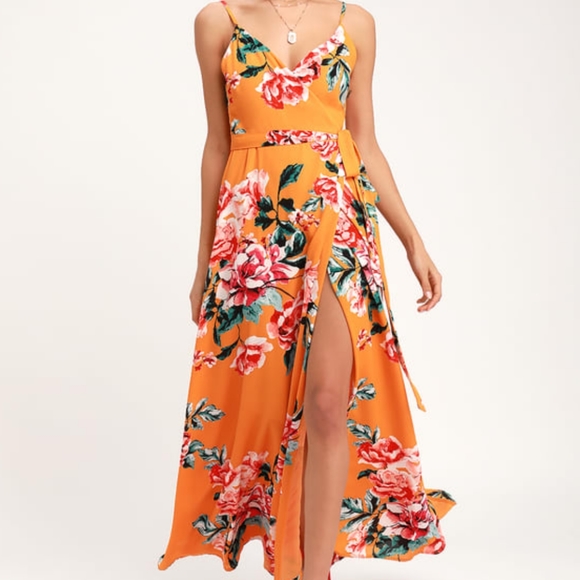 Lulus Dresses & Skirts - Lulus Floral Wrap Maxi Dress SZ.XL NWT
